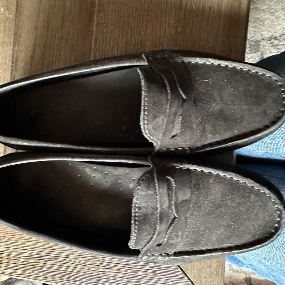 Massimo Matteo Suede Penny Driver Black Size 8
